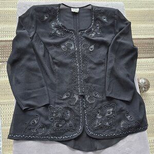 R & M Richards by Karen Kwong open blouse Vtg